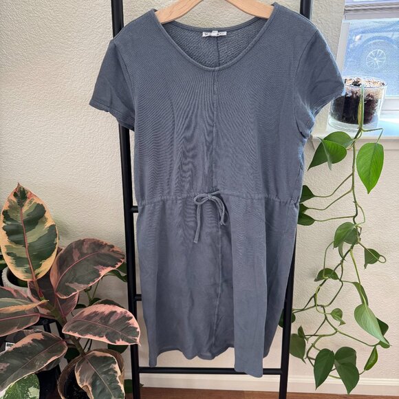 Casual Blue Lounge Dress with Drawstring Size Medium - Picture 1 of 6